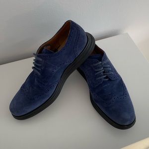 Cole Haan blue suede Oxford shoes